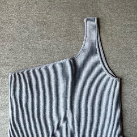 ARITZIA | Babaton Sculpt Knit One-Shoulder Dress in Cement Blue S - Picture 9 of 14